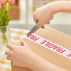 White Fragile Packing Tape with Clear Security Message for Moving, Shipping, and Handling