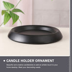 Set of 2 Black Candle Holders for Pillar Candles, Elegant Home Decor