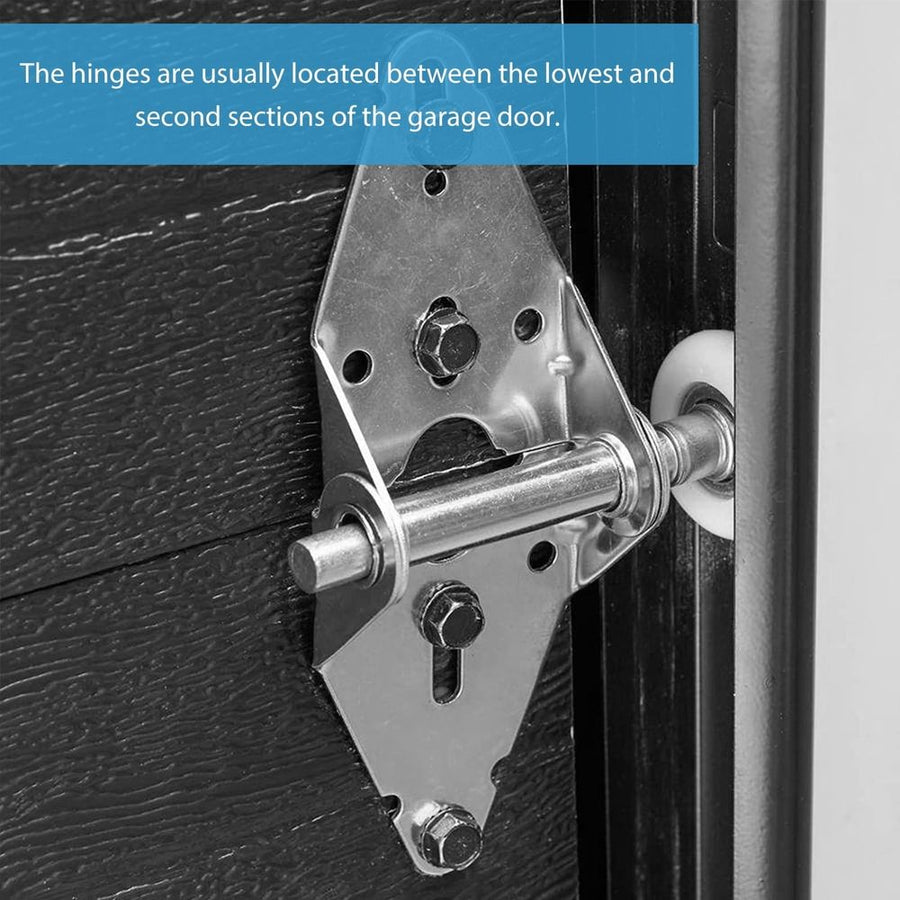 Heavy Duty Garage Door Hinges 2-Pack Plated Iron Spring Loaded for Secure Garage Door