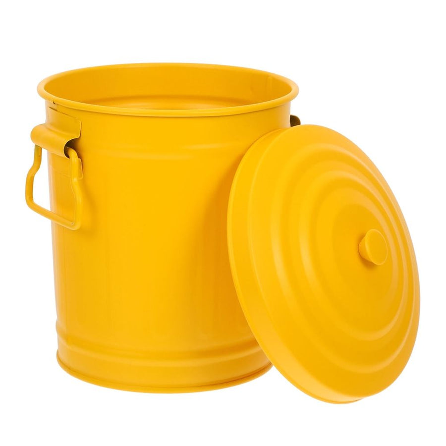 Small Iron Desktop Trash Can with Lid - Stylish and Practical Mini Garbage Bin for Office and Home Use