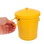 Small Iron Desktop Trash Can with Lid - Stylish and Practical Mini Garbage Bin for Office and Home Use