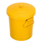 Small Iron Desktop Trash Can with Lid - Stylish and Practical Mini Garbage Bin for Office and Home Use