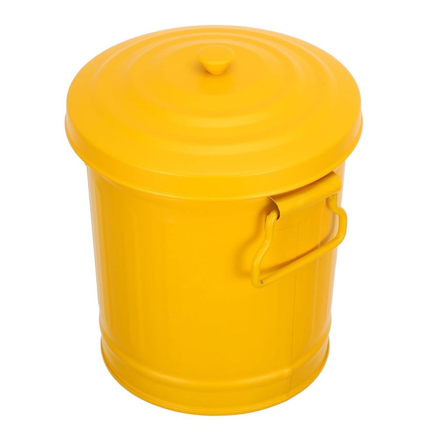 Small Iron Desktop Trash Can with Lid - Stylish and Practical Mini Garbage Bin for Office and Home Use