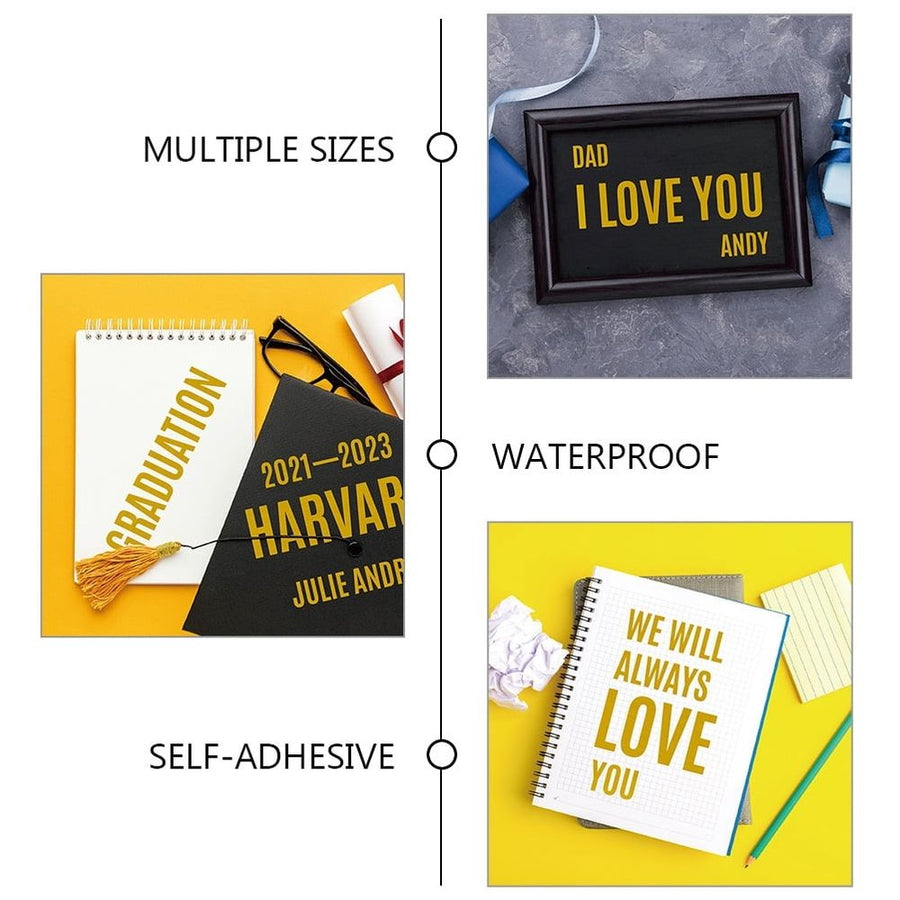 Golden Self-Adhesive Letter Stickers for Mailbox Decoration, Easy to Apply, , and Weather Resistant