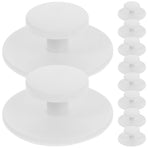 10Pcs White Plastic Self Adhesive Drawer Pulls Modern Minimalist Round Cabinet Knobs