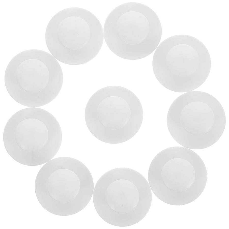10Pcs White Plastic Self Adhesive Drawer Pulls Modern Minimalist Round Cabinet Knobs
