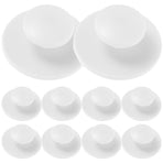 10Pcs White Plastic Self Adhesive Drawer Pulls Modern Minimalist Round Cabinet Knobs