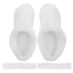 White Plush Winter Insoles for Rain Boots Warm Lining Inserts 1Set