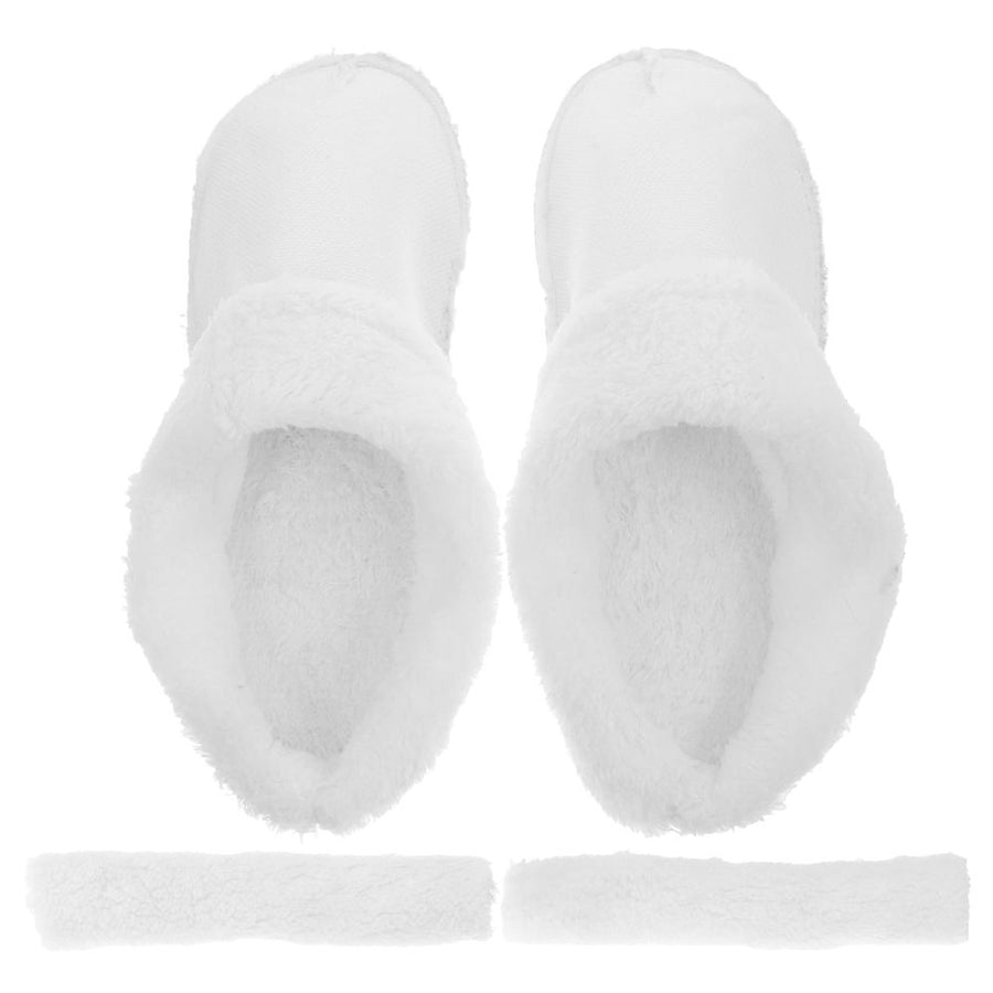 White Plush Winter Insoles for Rain Boots Warm Lining Inserts 1Set