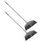Large Hard Broom Dark Grey Metal Handle for Decking and Patio 2Pcs