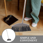 Large Hard Broom Dark Grey Metal Handle for Decking and Patio 2Pcs