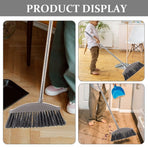 Large Hard Broom Dark Grey Metal Handle for Decking and Patio 2Pcs
