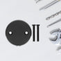 Stainless Steel Tub Overflow Cover with Black Drain Face Plate, Easy to Install Bathroom Drain Protector