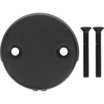 Stainless Steel Tub Overflow Cover with Black Drain Face Plate, Easy to Install Bathroom Drain Protector