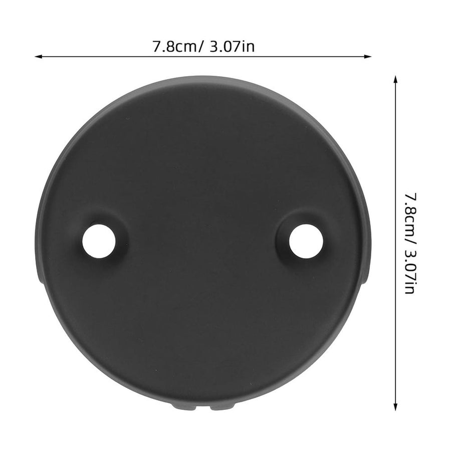 Stainless Steel Tub Overflow Cover with Black Drain Face Plate, Easy to Install Bathroom Drain Protector