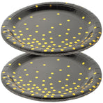 16Pcs Black Disposable Paper Plates Party Tableware Durable and Stylish