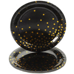 16Pcs Black Disposable Paper Plates Party Tableware Durable and Stylish