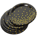 16Pcs Black Disposable Paper Plates Party Tableware Durable and Stylish