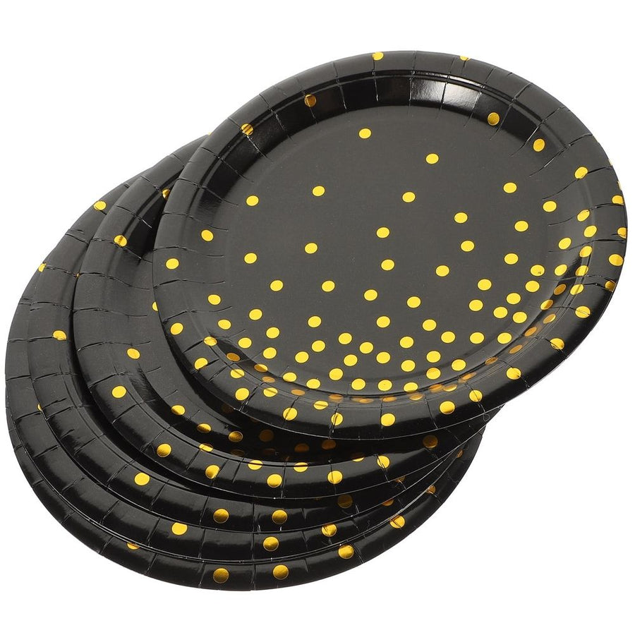16Pcs Black Disposable Paper Plates Party Tableware Durable and Stylish