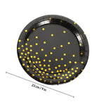 16Pcs Black Disposable Paper Plates Party Tableware Durable and Stylish