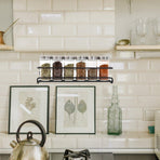 Wall-Mounted Kitchen Spice Rack Black Carbon Steel Seasoning Bottle Holder 2 Pieces