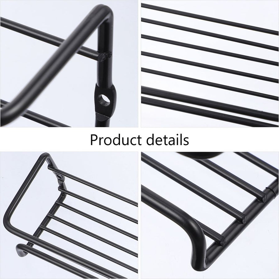 Wall-Mounted Kitchen Spice Rack Black Carbon Steel Seasoning Bottle Holder 2 Pieces