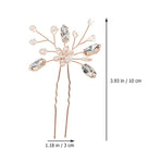 Rose Bridal Hair Pins with , 2 Pieces Elegant Wedding and Party Accessories