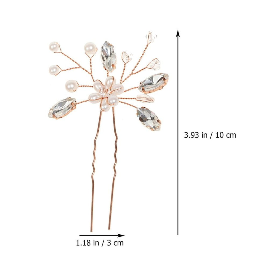 Rose Bridal Hair Pins with , 2 Pieces Elegant Wedding and Party Accessories