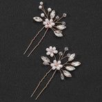Rose Bridal Hair Pins with , 2 Pieces Elegant Wedding and Party Accessories