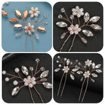 Rose Bridal Hair Pins with , 2 Pieces Elegant Wedding and Party Accessories
