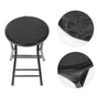 Black Elastic PU Stool Cover for Round Chairs, Protective Seat Cover for Home and Office Use