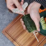 Stainless Steel Spiral Cucumber Slicer - Kitchen Tool with Plated for Easy Vegetable Cutting
