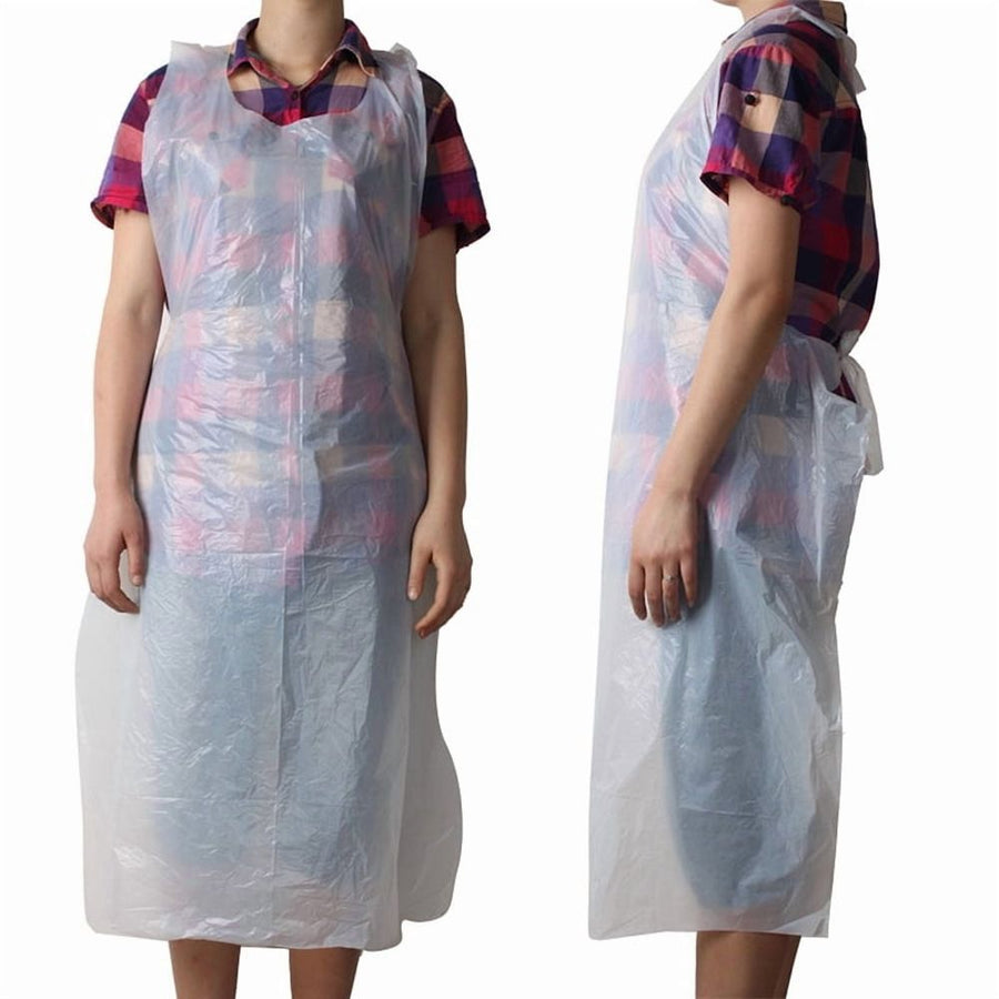 10pcs Disposable Plastic Aprons Polythene Hot Flat Aprons Sale Eco X7N4