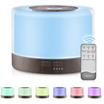500ml Aromatherapy Oil Diffuser with Remote Control, 5-in-1 Ultrasonic Humidifier, Quiet Operation, 7 LED Light Colors, Timer Settings, Auto Shut-Off, Perfect for Relaxation & Home Use