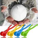Snowball Maker Tool – 14.2 x 3.9 x 3in Plastic Snowball Clamp with Long Handle for Quick Mold(Blue)