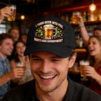 Funny Beer Lover Cap with Superpower Quote, Adjustable Distressed Print Baseball Hat for Men