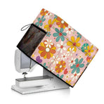 Embroidered Floral Sewing Machine Cover with Storage Pockets, Quilted Dust Proof Protective Case for Most Standard Sewing Machine Foldable Sewing Machine Cover
