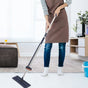 Blue Reusable Microfiber Mop for Home with Self-Wringing and Dual-Use Functionality