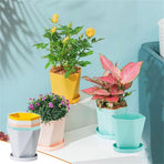 7" Plastic Plant Pots, Resin Thickened Seedlings Nursery Pots, Flower Plant Container Seed Starting Pots for All House Plants, Herbs and Seedling Nursery