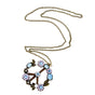 Retro Floral Peace & Love Sign Boho Charm Pendant Long Statement Necklace Chain