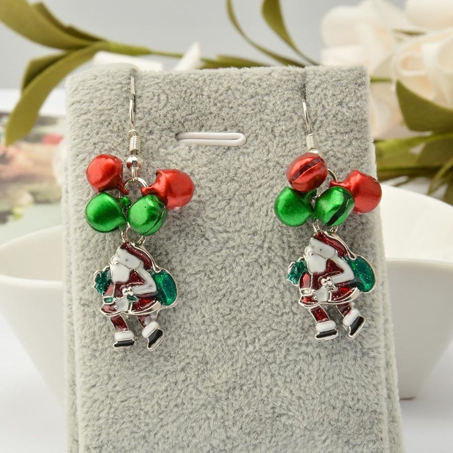 Christmas Ornaments Gifts Drop Dangle Ear Stud Earrings Santa Bell Earrings for