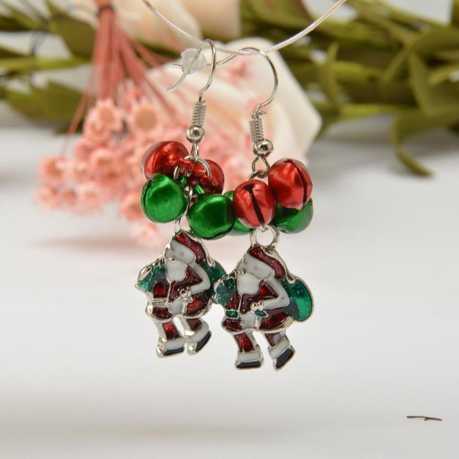 Christmas Ornaments Gifts Drop Dangle Ear Stud Earrings Santa Bell Earrings for