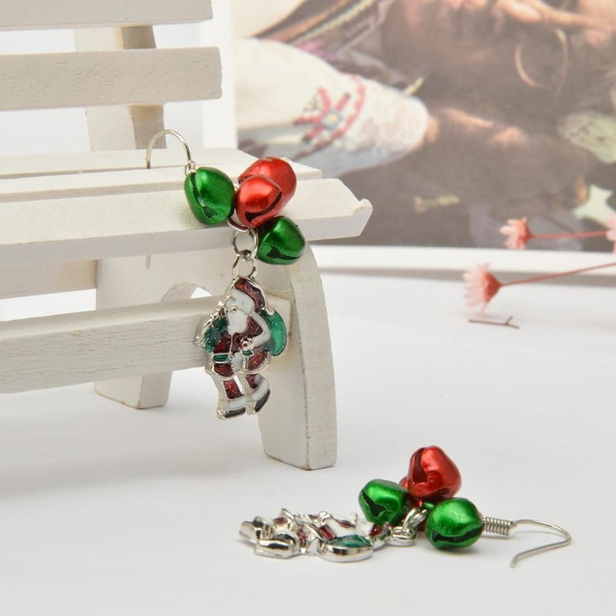 Christmas Ornaments Gifts Drop Dangle Ear Stud Earrings Santa Bell Earrings for