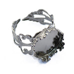 2 pcs Adjustable Filigree Toe Findings w/ 15mm Frame Gunmetal