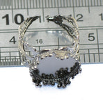 2 pcs Adjustable Filigree Toe Findings w/ 15mm Frame Gunmetal
