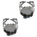2 pcs Adjustable Filigree Toe Findings w/ 15mm Frame Gunmetal