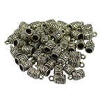 50Pieces Plated Engraved Flower Column Pendant / Spacer Bead Caps for DIY