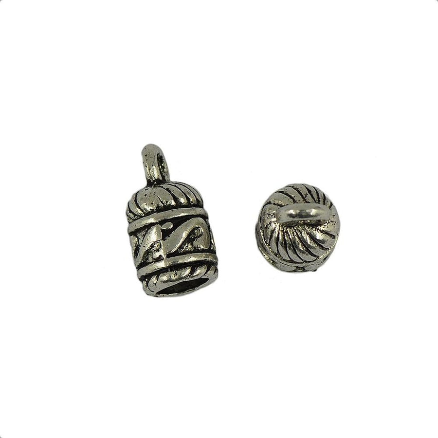 50Pieces Plated Engraved Flower Column Pendant / Spacer Bead Caps for DIY
