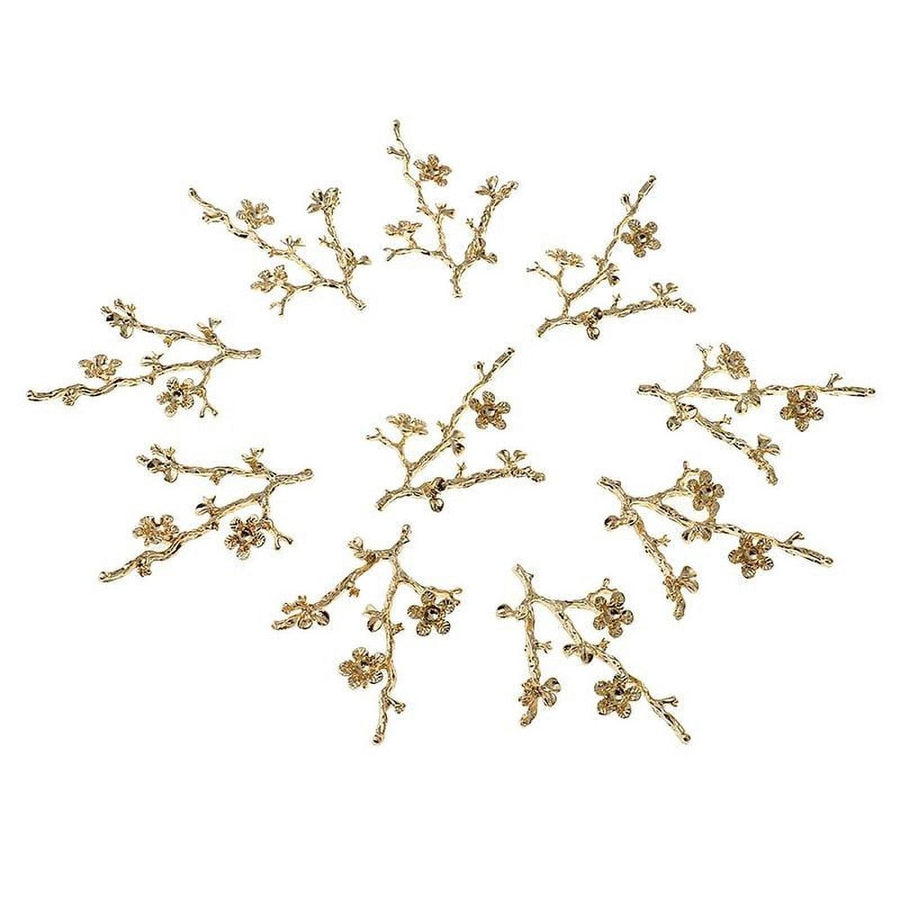 10 Pieces Flatback Button Branch Flower Shape Embellishment