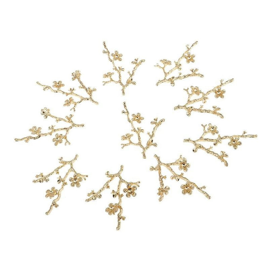 10 Pieces Flatback Button Branch Flower Shape Embellishment